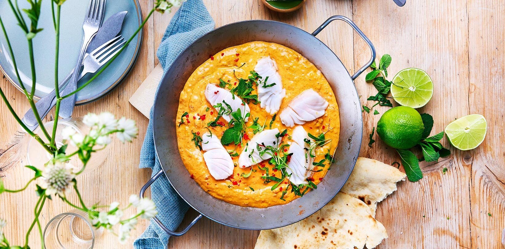 Rød curry med torsk