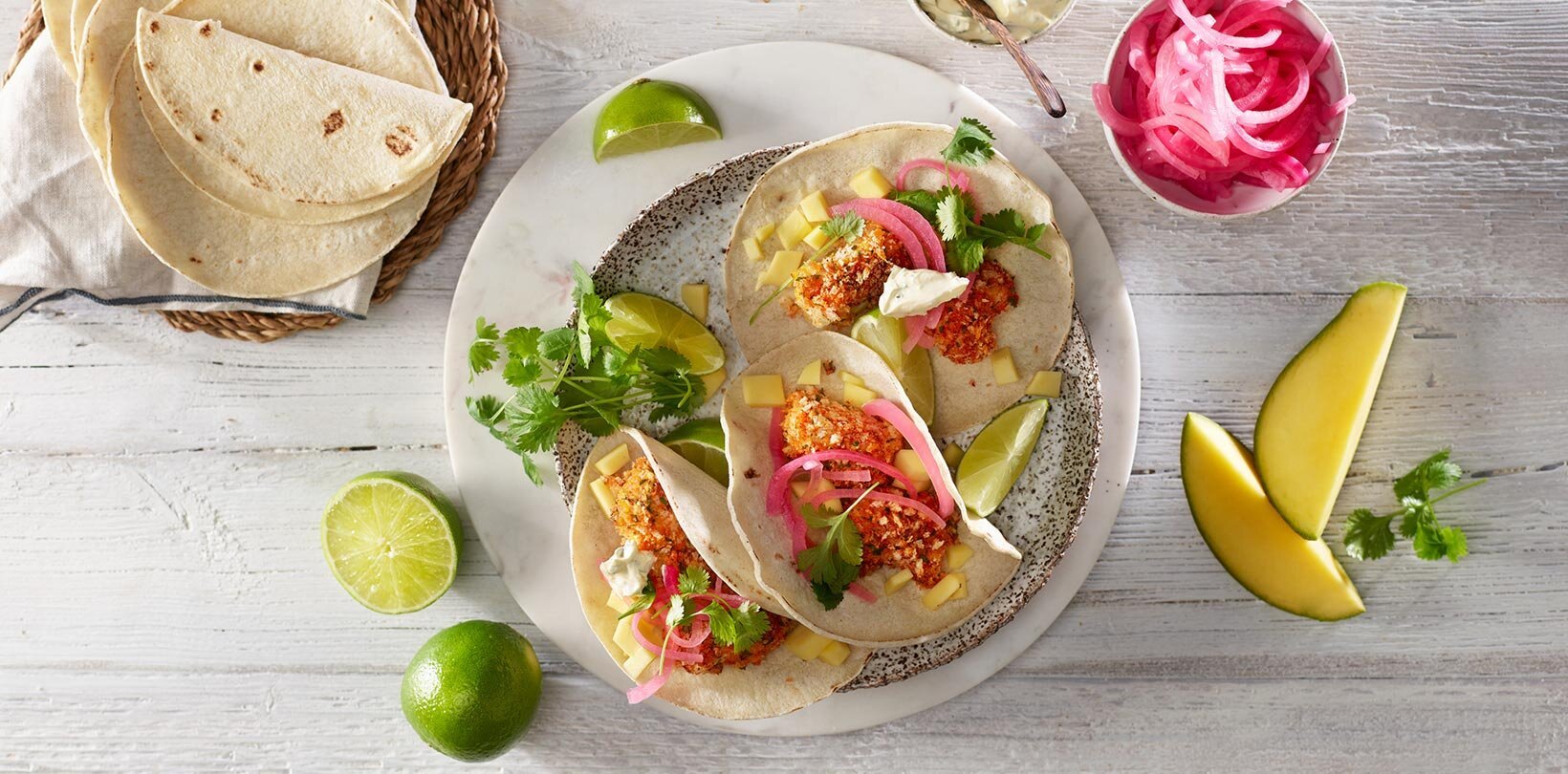 Taco med sprø torsk i airfryer