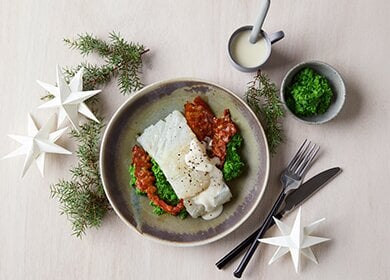 Lutefisk med hvit saus