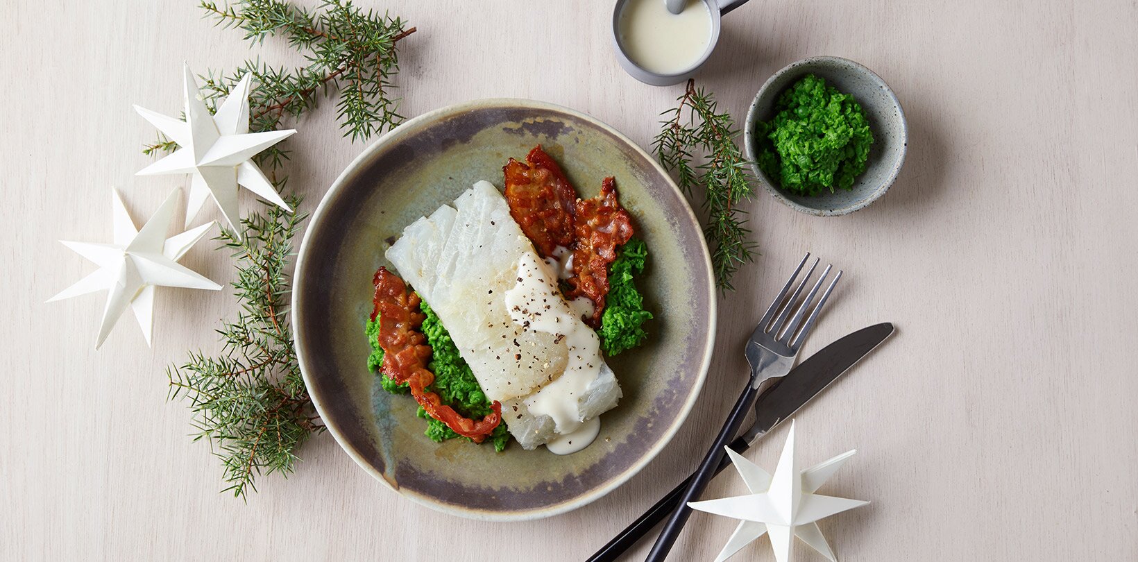 Lutefisk med hvit saus