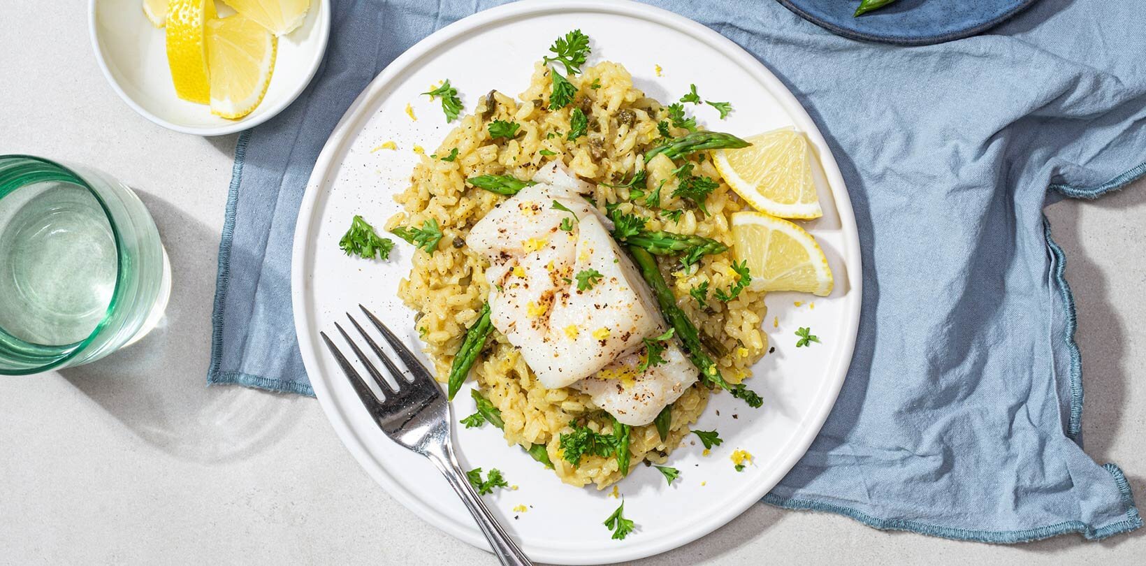 Skrei med aspargesrisotto