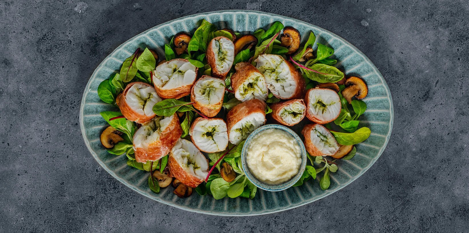 Skrei i skinke med jordskokkpuré