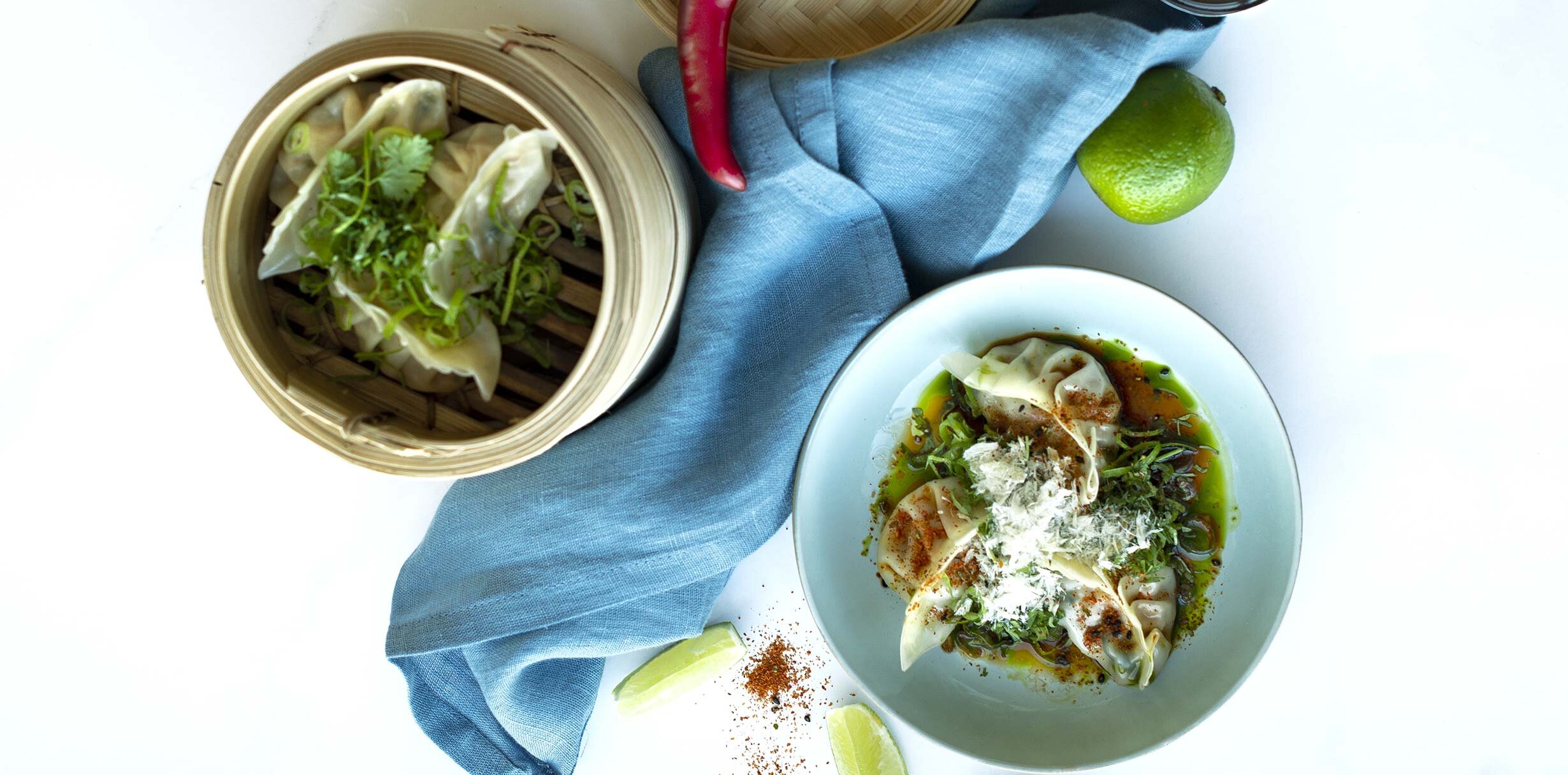 Dumpling med tørrfisk og kamskjell