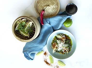 Dumpling med tørrfisk og kamskjell