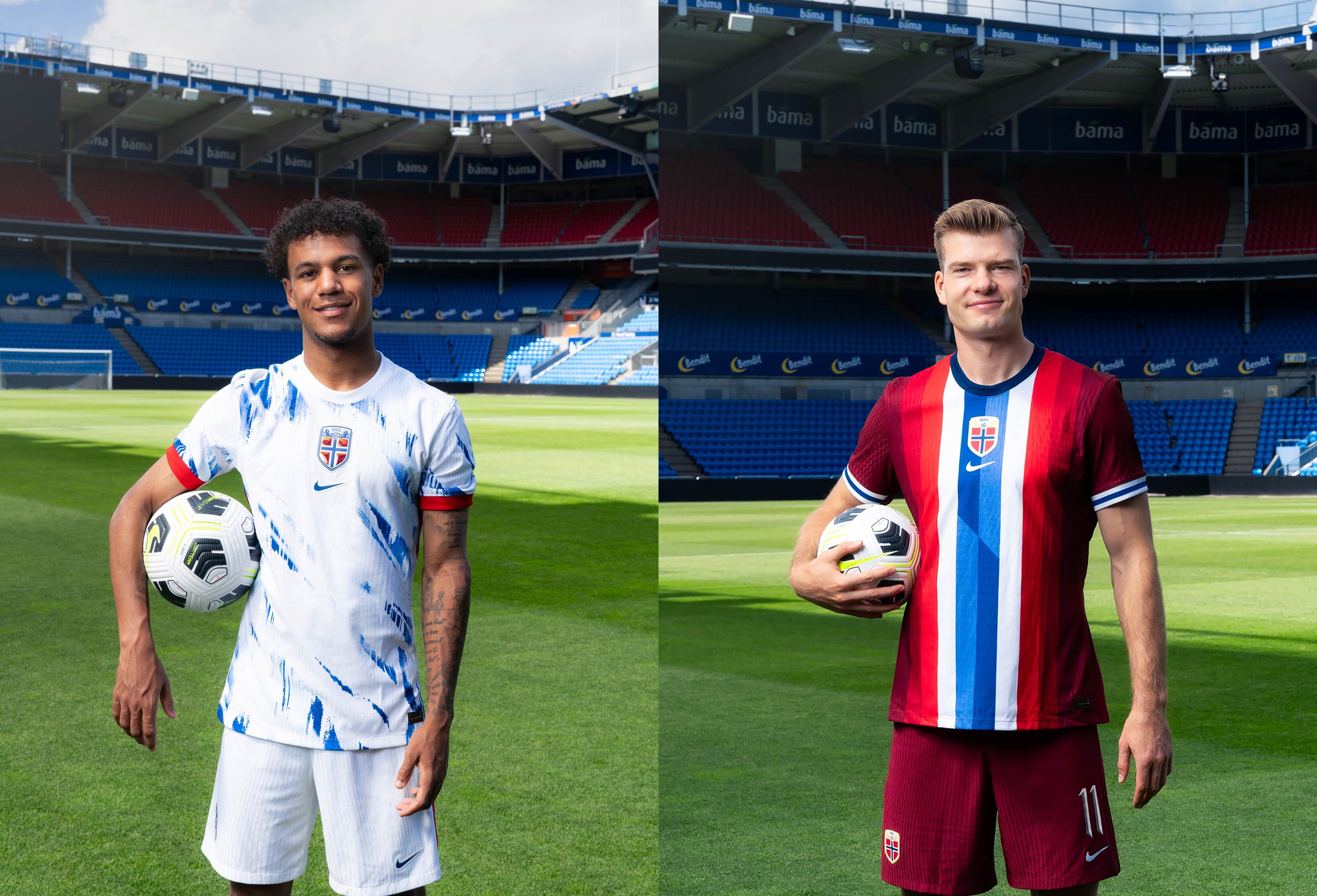 Oscar Bobb og Aleksander Sørloth på fotballbane