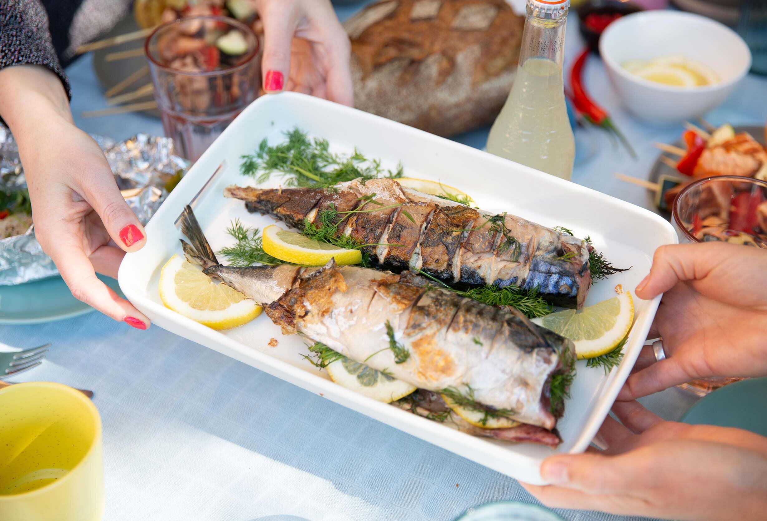 Grillet makrell i form