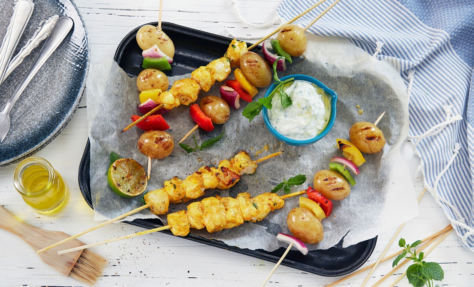 Grillspyd med breiflabb